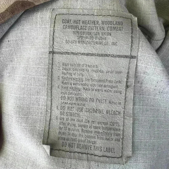 U.S. Army Woodland Camouflage Combat Jacket - Picture 6 of 6